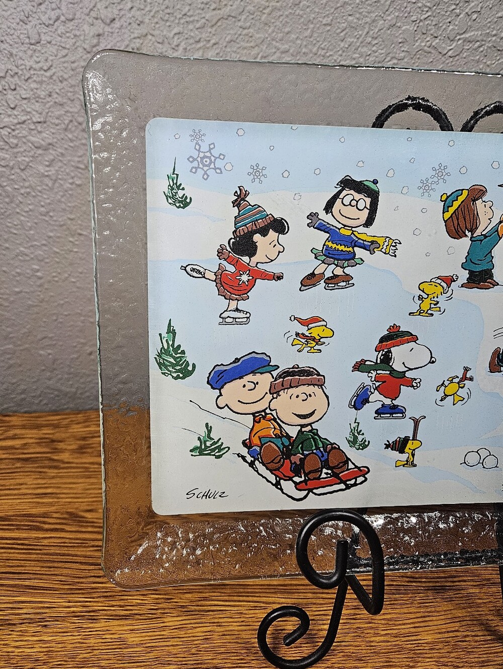 Peanuts Snowball Fight Glass Serving Tray - Picture 2 of 11